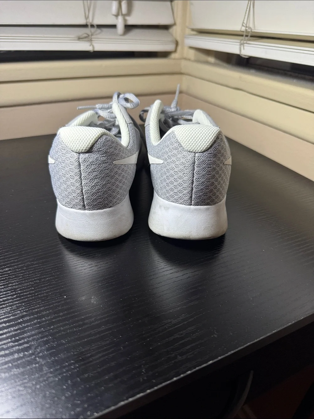 Women Nike Light Gray Mesh Sneakers with White Swoosh